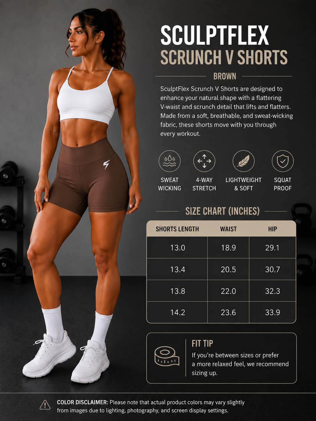 Apex Gym Shorts - Brown